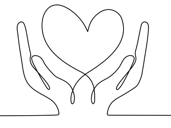 testimonial hand holding heart